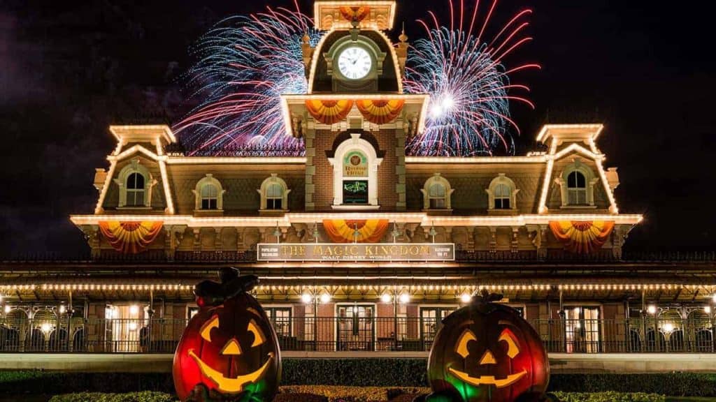 Disney World Entrance with Pumpkins