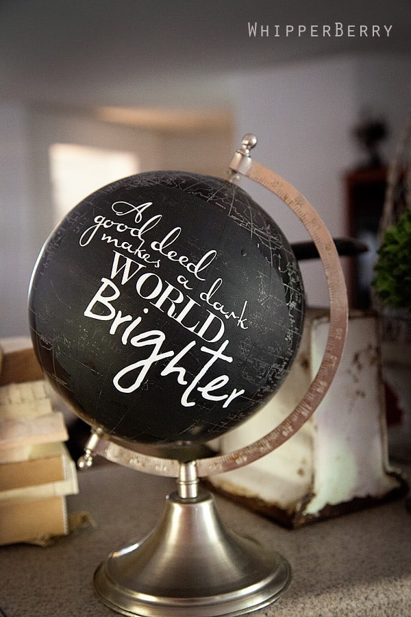 DIY Crafts - Travel Quote Painted World Globe
