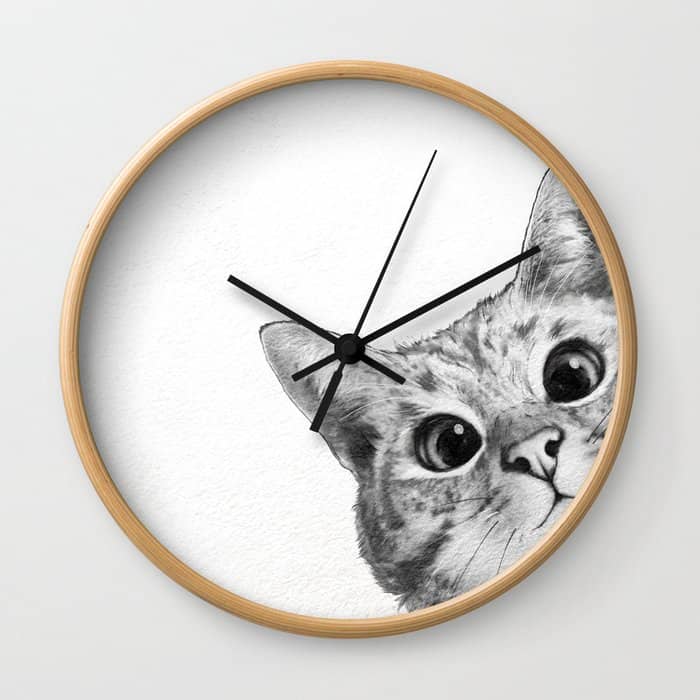 Cat Clock for the Hopeless romantic