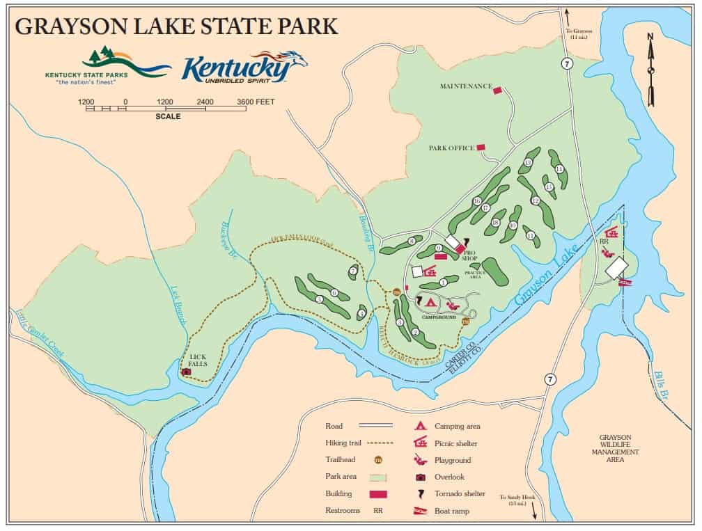 Grayson Lake State Park Map Kentucky