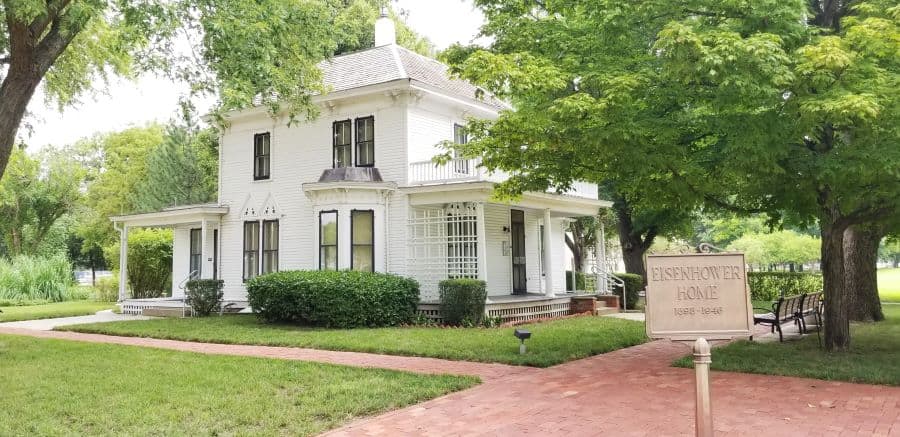 Dwight Eisenhower's white 2-story boyhood home Home in Abilene Kansas