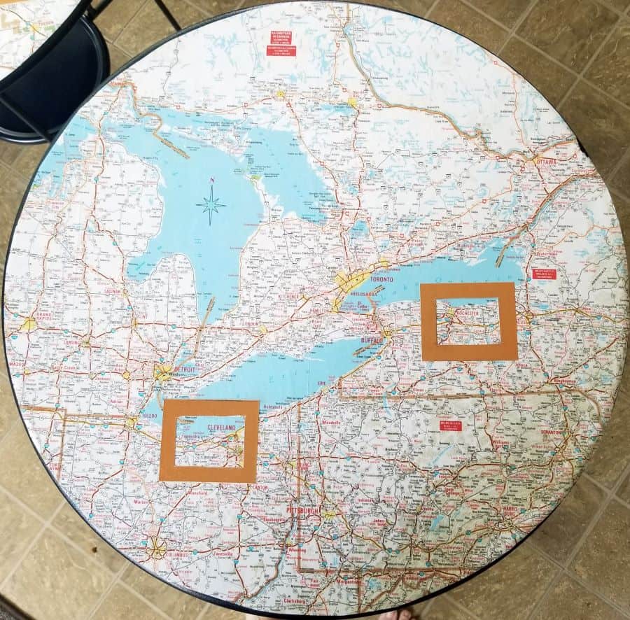 Ohio and New York Map Tabletop