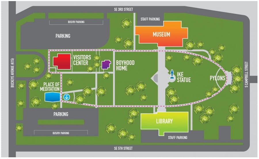 Map of Dwight Eisenhower Presidential Library Campus