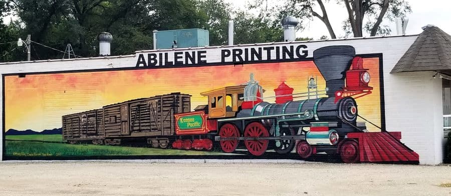Train Mural Street Art in Abilene Kansas