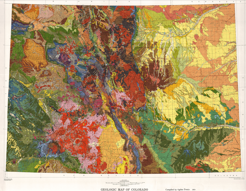USGS Colorful GEOLOGIC MAP OF COLORADO