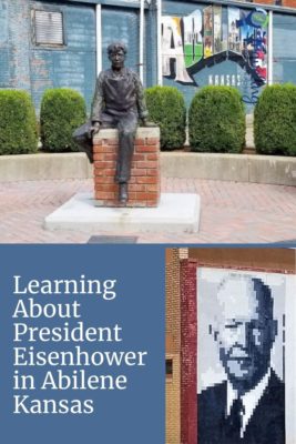 Statue and Mural of President Eisenhower in Abilene Kansas