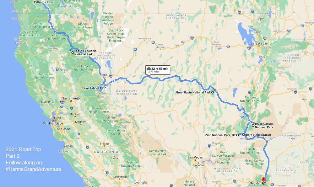 Hanns Grand Adventure Map Western US Road Trip