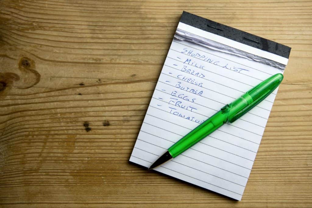 Use a grocery list for creative ways to save money