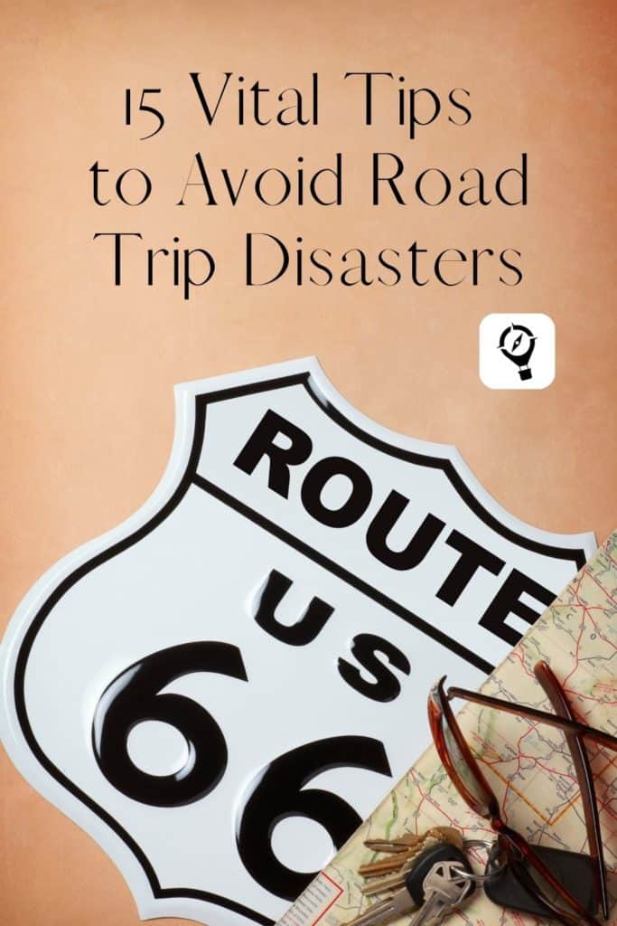 Route 66 sign and map - road trip tips