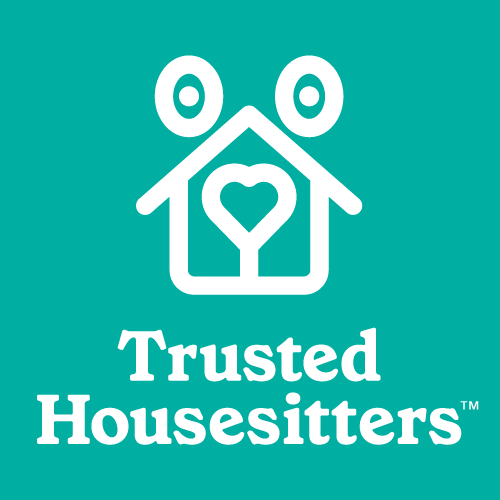 Trusted Housesitters logo - an outline of a  house with a heart inside and circles representing pet ears on top of the roof